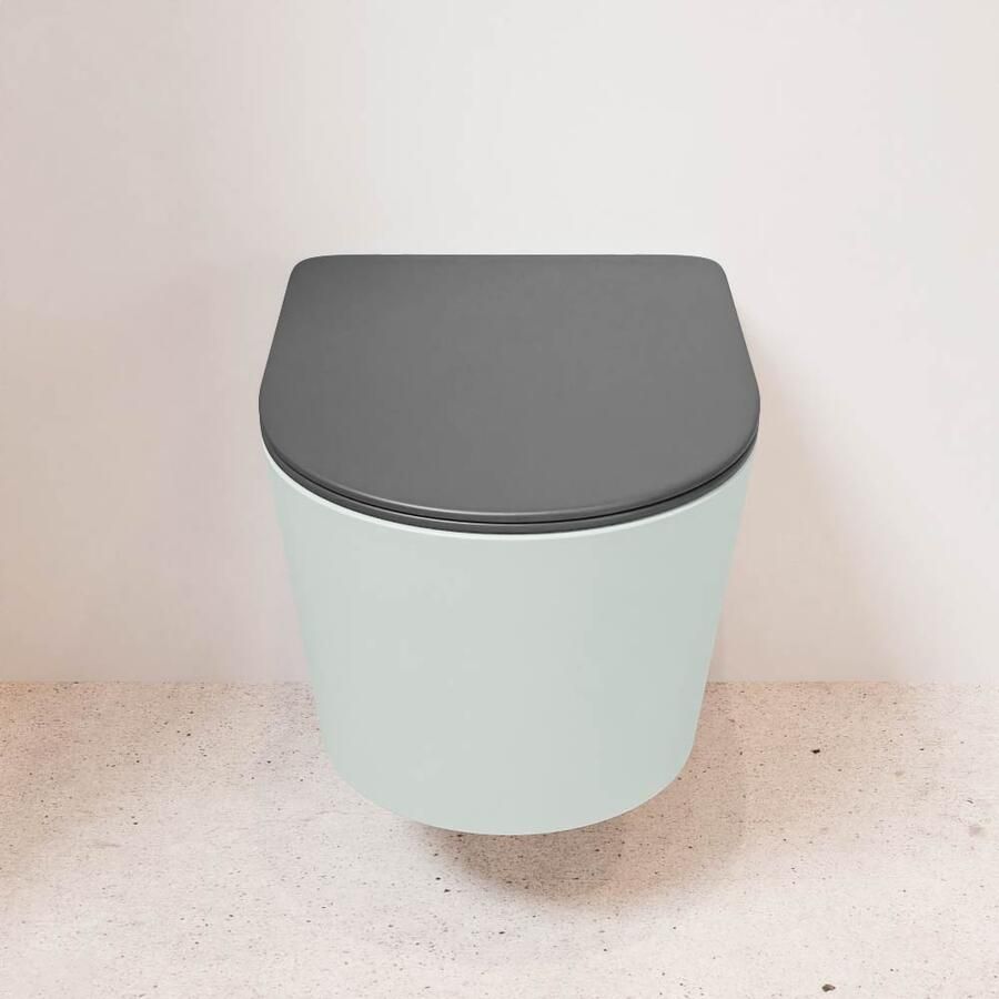 Mondiaz Wandcloset Lavie | Zonder spoelrand | Incl.Toiletzitting-Dark Grey | Keramiek | Greey (licht grijs) - Foto 3