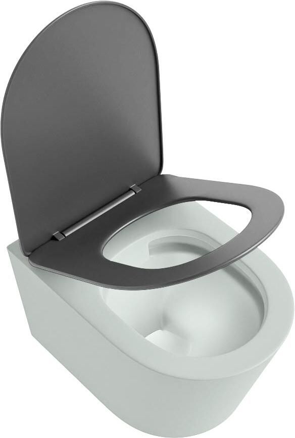 Mondiaz Wandcloset Lavie | Zonder spoelrand | Incl.Toiletzitting-Dark Grey | Keramiek | Greey (licht grijs) - Foto 2