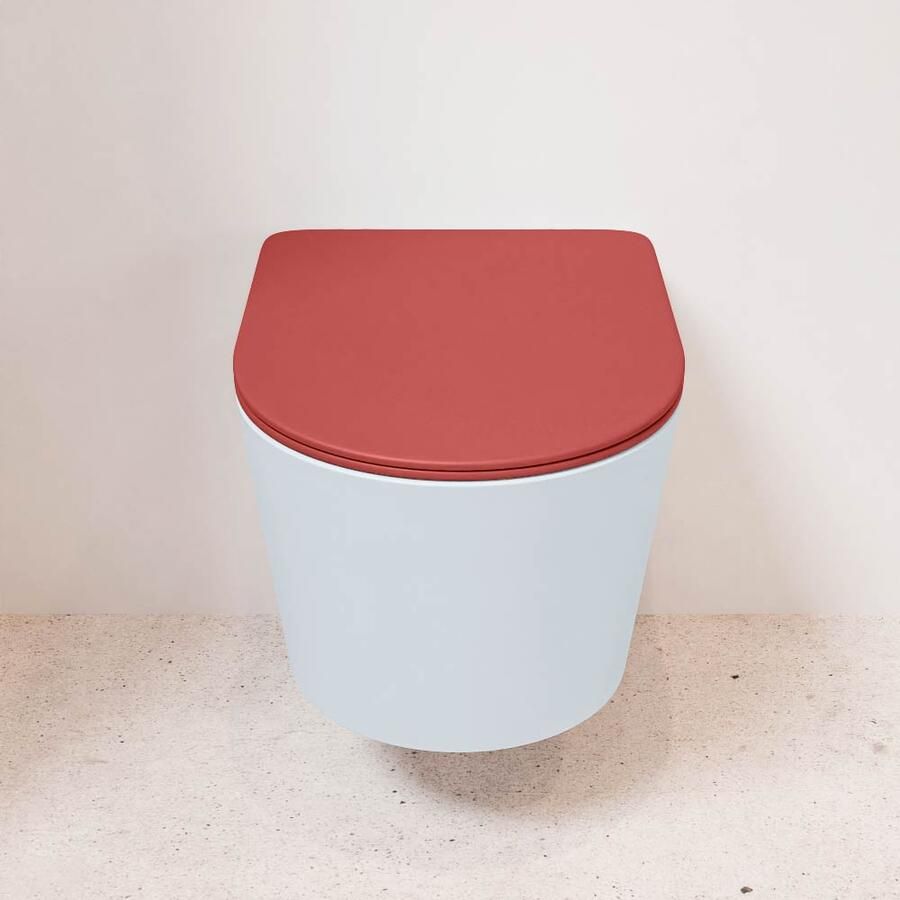 Mondiaz Wandcloset Lavie | Zonder spoelrand | Incl.Toiletzitting-Fire | Keramiek | Clay (licht grijs) - Foto 3