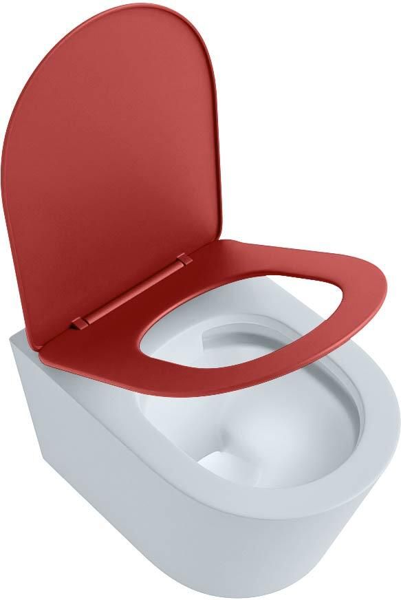 Mondiaz Wandcloset Lavie | Zonder spoelrand | Incl.Toiletzitting-Fire | Keramiek | Clay (licht grijs) - Foto 2