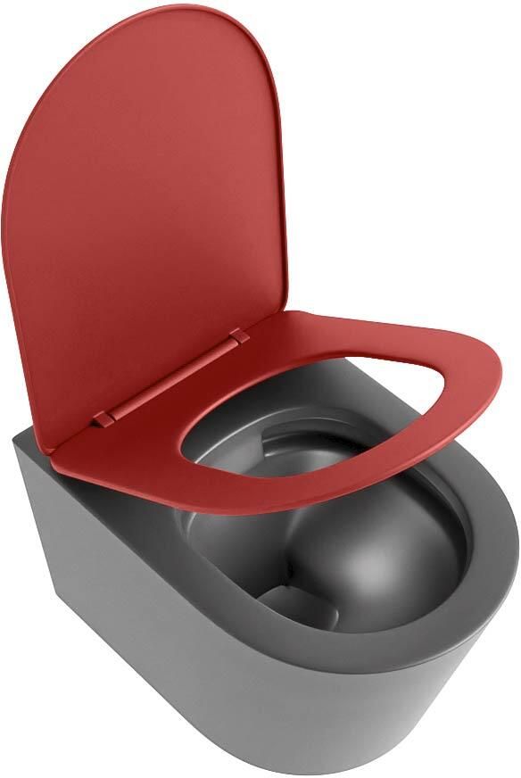 Mondiaz Wandcloset Lavie | Zonder spoelrand | Incl.Toiletzitting-Fire | Keramiek | Dark Grey - Foto 3