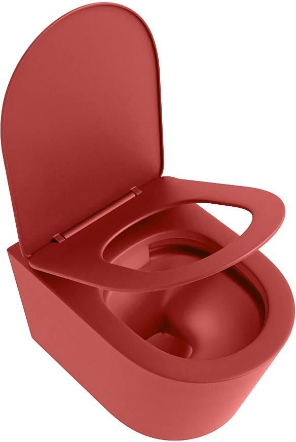 Mondiaz Wandcloset Lavie | Zonder spoelrand | Incl.Toiletzitting-Fire | Keramiek | Fire (rood) - Foto 2