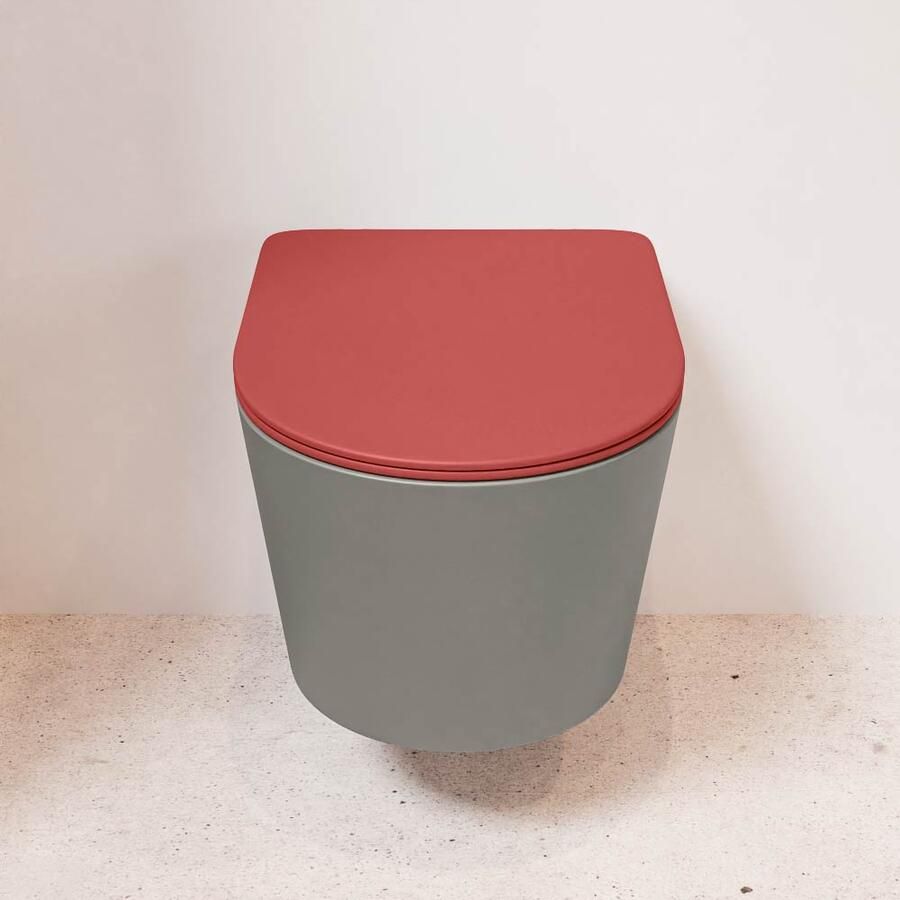 Mondiaz Wandcloset Lavie | Zonder spoelrand | Incl.Toiletzitting-Fire | Keramiek | Smoke (grijs)