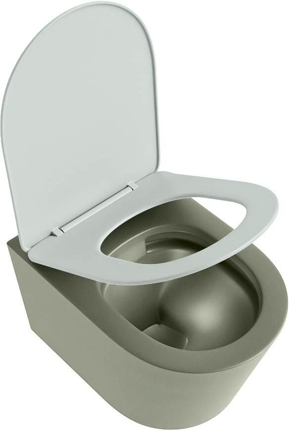 Mondiaz Wandcloset Lavie | Zonder spoelrand | Incl.Toiletzitting-Greey | Keramiek | Army (groen) - Foto 2