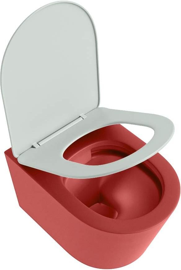 Mondiaz Wandcloset Lavie | Zonder spoelrand | Incl.Toiletzitting-Greey | Keramiek | Fire (rood) - Foto 3