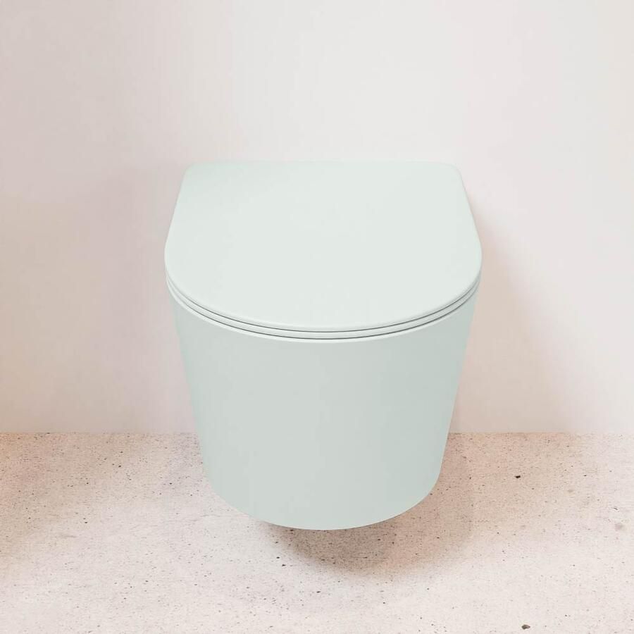 Mondiaz Wandcloset Lavie | Zonder spoelrand | Incl.Toiletzitting-Greey | Keramiek | Greey (licht grijs) - Foto 3