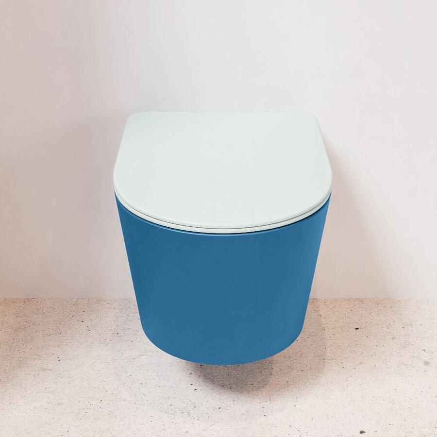 Mondiaz Wandcloset Lavie | Zonder spoelrand | Incl.Toiletzitting-Greey | Keramiek | Jeans (blauw) - Foto 3