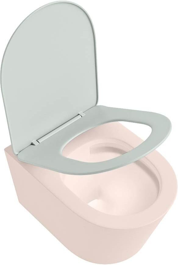 Mondiaz Wandcloset Lavie | Zonder spoelrand | Incl.Toiletzitting-Greey | Keramiek | Rosee - Foto 2