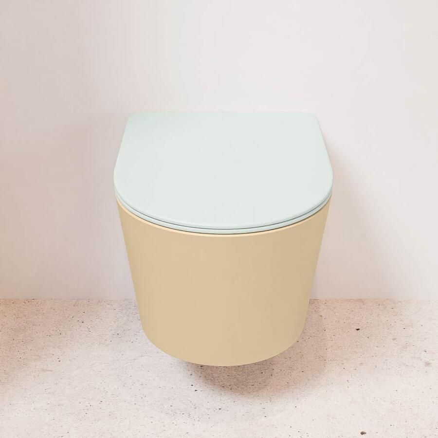 Mondiaz Wandcloset Lavie | Zonder spoelrand | Incl.Toiletzitting-Greey | Keramiek | Sand - Foto 3