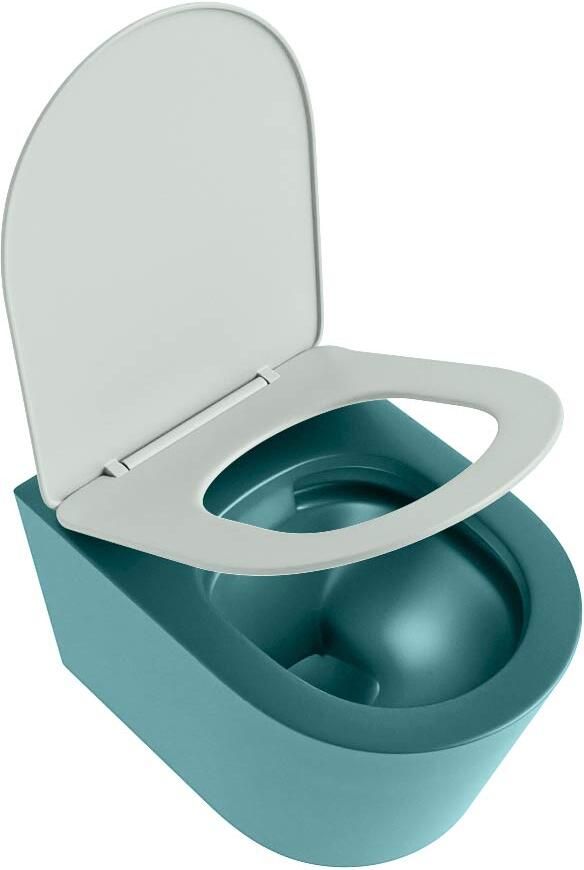 Mondiaz Wandcloset Lavie | Zonder spoelrand | Incl.Toiletzitting-Greey | Keramiek | Smag (turquoise) - Foto 3