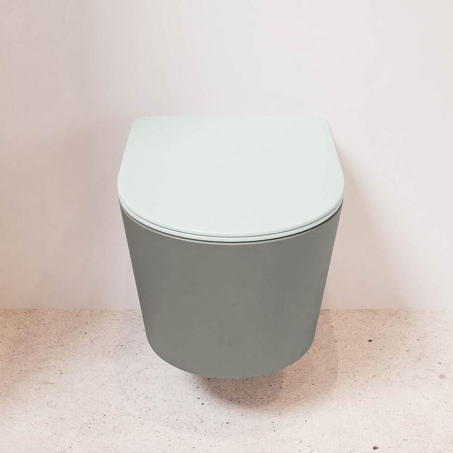 Mondiaz Wandcloset Lavie | Zonder spoelrand | Incl.Toiletzitting-Greey | Keramiek | Smoke (grijs) - Foto 3