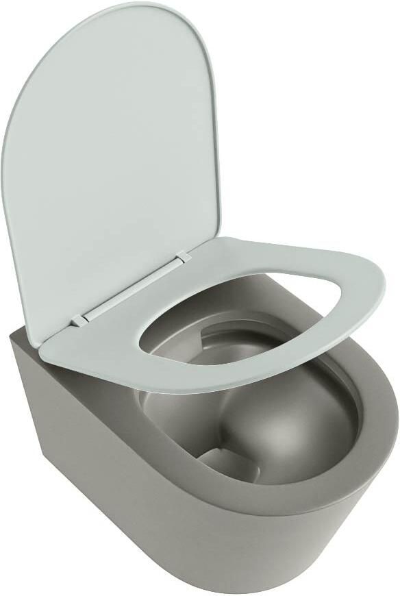 Mondiaz Wandcloset Lavie | Zonder spoelrand | Incl.Toiletzitting-Greey | Keramiek | Smoke (grijs) - Foto 2