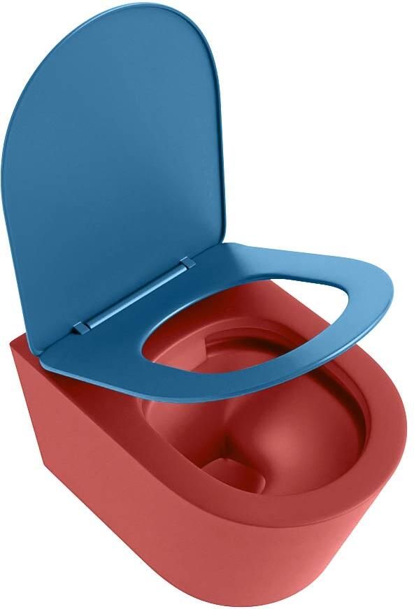 Mondiaz Wandcloset Lavie | Zonder spoelrand | Incl.Toiletzitting-Jeans | Keramiek | Fire (rood) - Foto 2