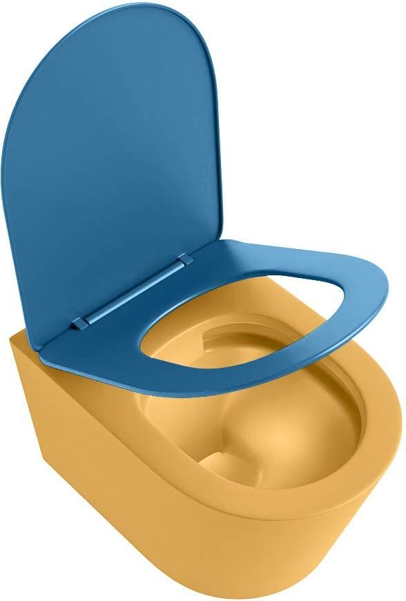 Mondiaz Wandcloset Lavie | Zonder spoelrand | Incl.Toiletzitting-Jeans | Keramiek | Ocher (geel) - Foto 3