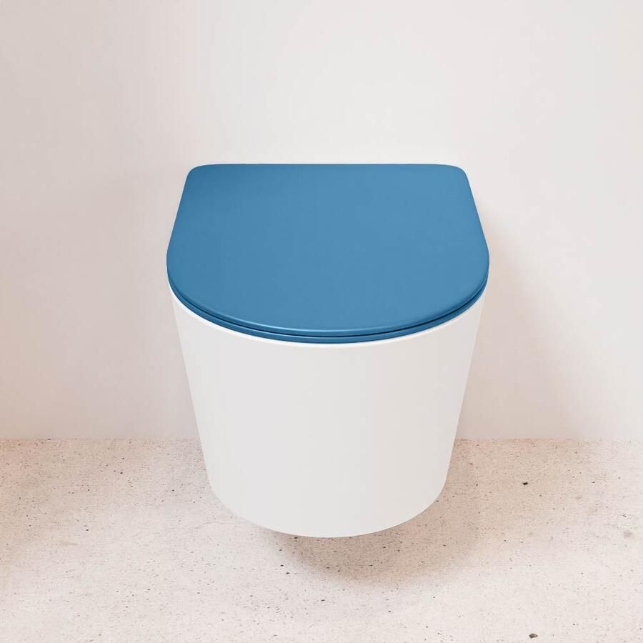 Mondiaz Wandcloset Lavie | Zonder spoelrand | Incl.Toiletzitting-Jeans | Keramiek | Talc (wit mat)