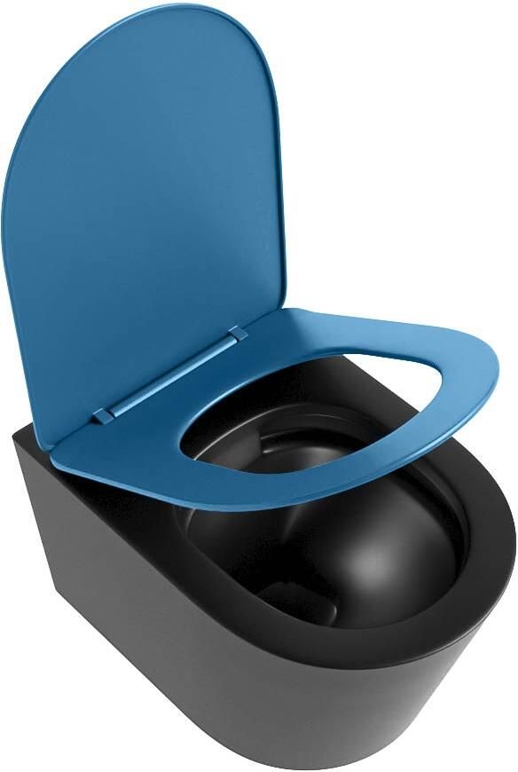 Mondiaz Wandcloset Lavie | Zonder spoelrand | Incl.Toiletzitting-Jeans | Keramiek | Urban (zwart mat) - Foto 2