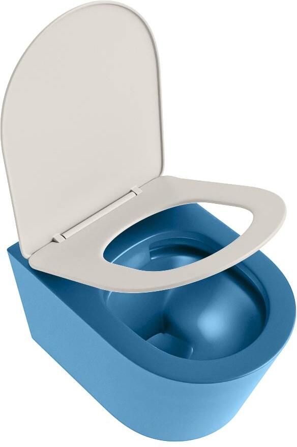 Mondiaz Wandcloset Lavie | Zonder spoelrand | Incl.Toiletzitting-Linen | Keramiek | Jeans (blauw) - Foto 2