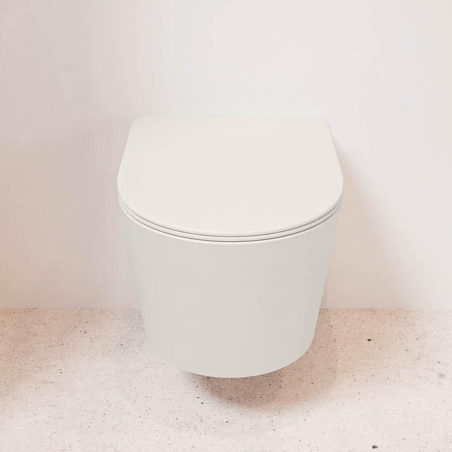 Mondiaz Wandcloset Lavie | Zonder spoelrand | Incl.Toiletzitting-Linen | Keramiek | Linen (beige) - Foto 3