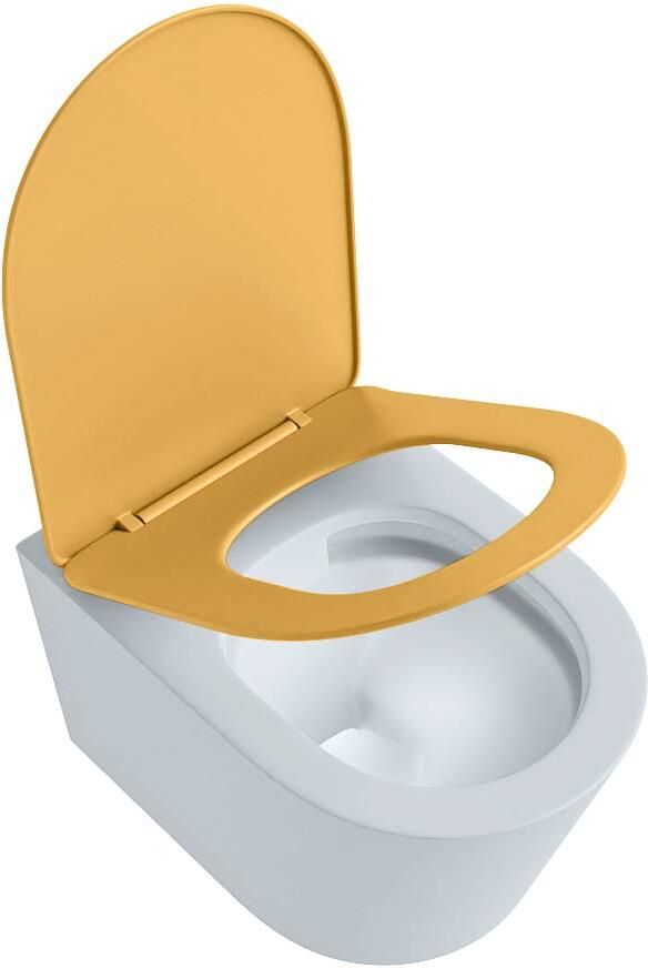 Mondiaz Wandcloset Lavie | Zonder spoelrand | Incl.Toiletzitting-Ocher | Keramiek | Clay (licht grijs) - Foto 2