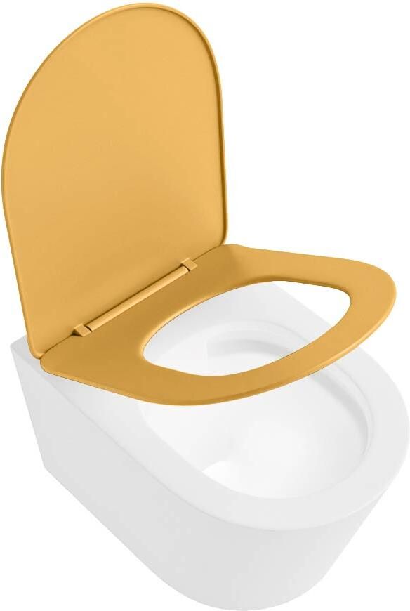 Mondiaz Wandcloset Lavie | Zonder spoelrand | Incl.Toiletzitting-Ocher | Keramiek | Talc (wit mat) - Foto 2