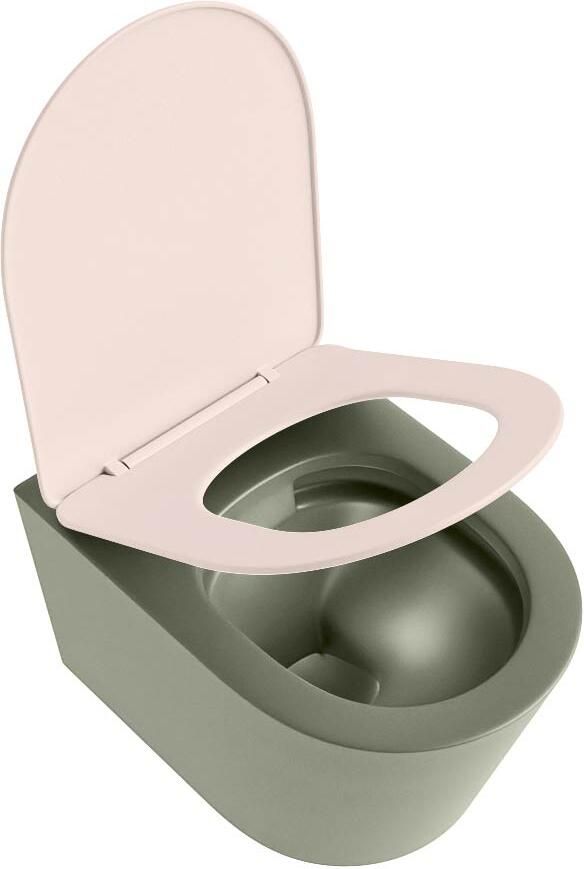 Mondiaz Wandcloset Lavie | Zonder spoelrand | Incl.Toiletzitting-Rosee | Keramiek | Army (groen) - Foto 2