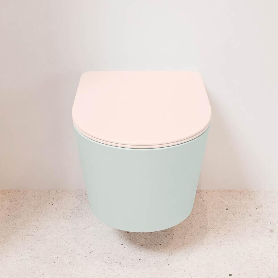 Mondiaz Wandcloset Lavie | Zonder spoelrand | Incl.Toiletzitting-Rosee | Keramiek | Greey (licht grijs)