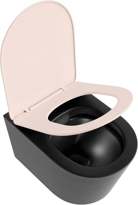 Mondiaz Wandcloset Lavie | Zonder spoelrand | Incl.Toiletzitting-Rosee | Keramiek | Urban (zwart mat) - Foto 2