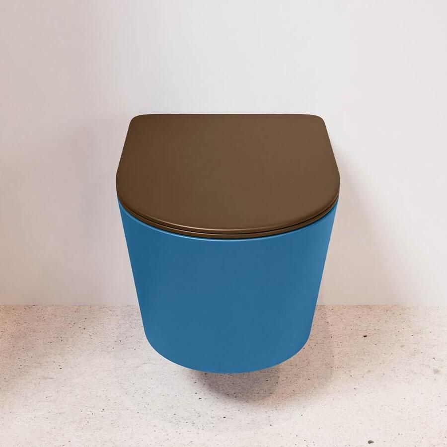 Mondiaz Wandcloset Lavie | Zonder spoelrand | Incl.Toiletzitting-Rust | Keramiek | Jeans (blauw)