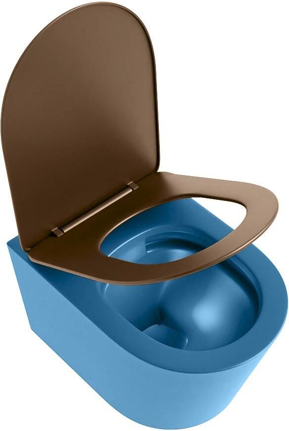 Mondiaz Wandcloset Lavie | Zonder spoelrand | Incl.Toiletzitting-Rust | Keramiek | Jeans (blauw) - Foto 3