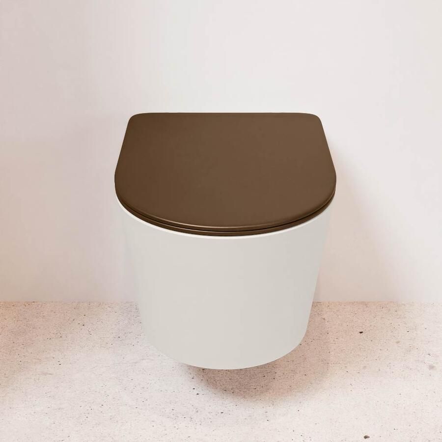 Mondiaz Wandcloset Lavie | Zonder spoelrand | Incl.Toiletzitting-Rust | Keramiek | Linen (beige) - Foto 3