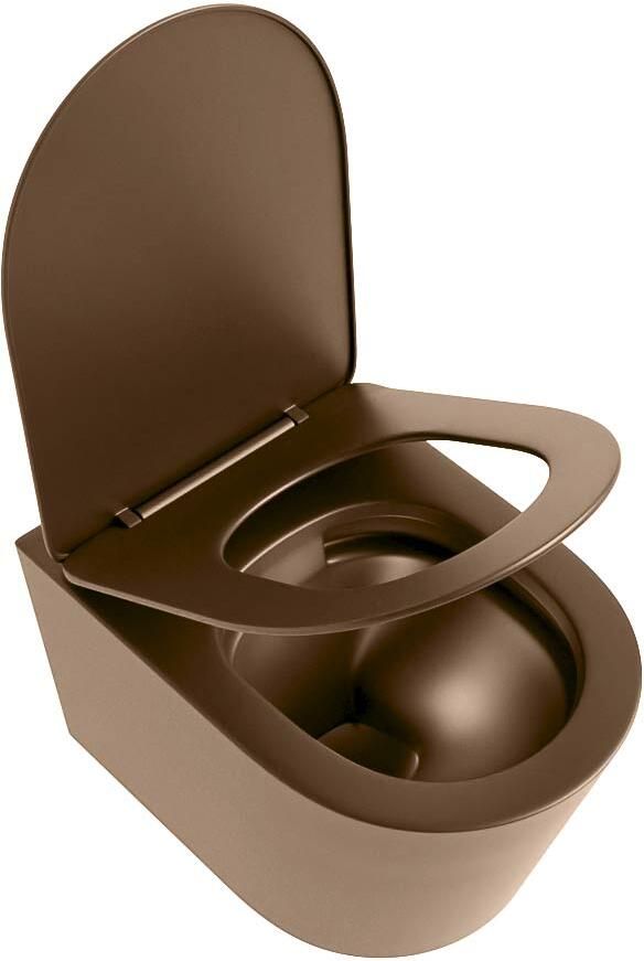 Mondiaz Wandcloset Lavie | Zonder spoelrand | Incl.Toiletzitting-Rust | Keramiek | Rust (bruin) - Foto 3