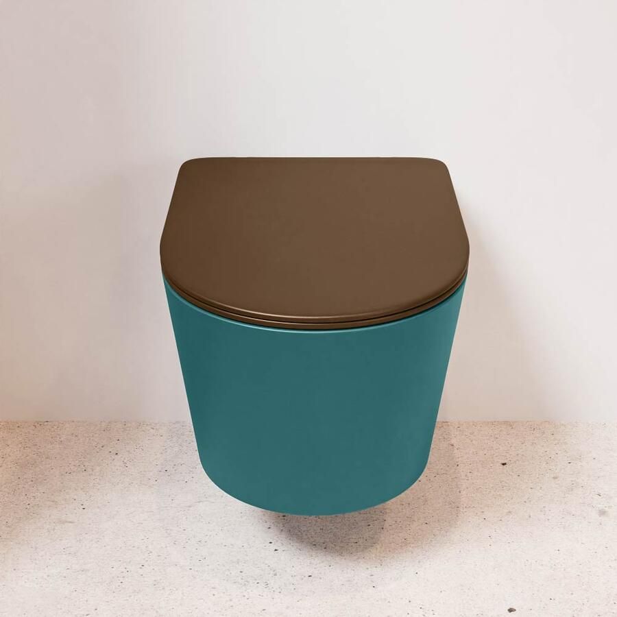 Mondiaz Wandcloset Lavie | Zonder spoelrand | Incl.Toiletzitting-Rust | Keramiek | Smag (turquoise) - Foto 3