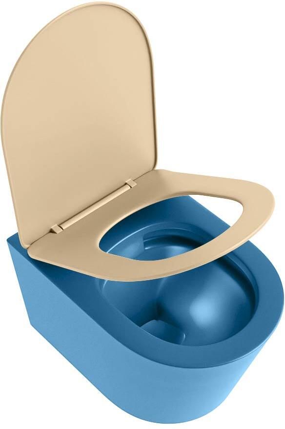 Mondiaz Wandcloset Lavie | Zonder spoelrand | Incl.Toiletzitting-Sand | Keramiek | Jeans (blauw) - Foto 3