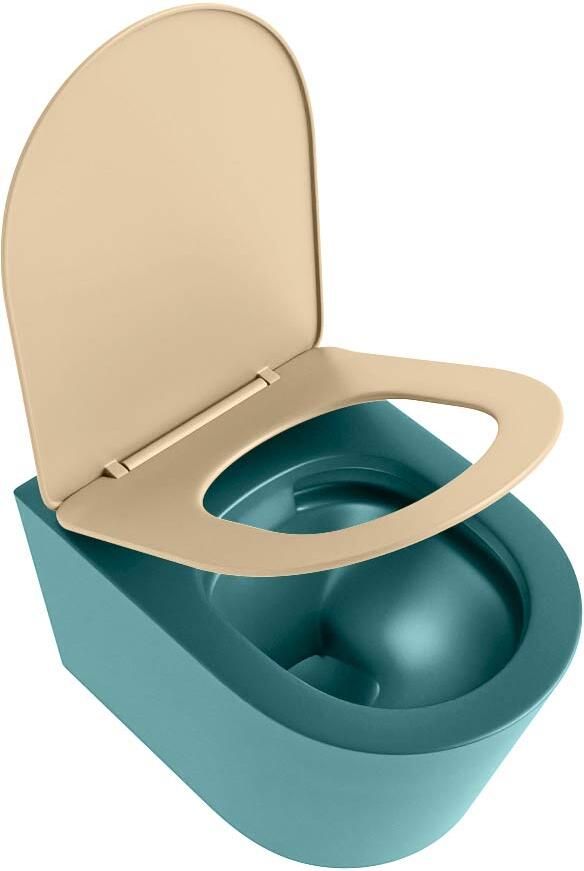 Mondiaz Wandcloset Lavie | Zonder spoelrand | Incl.Toiletzitting-Sand | Keramiek | Smag (turquoise) - Foto 2