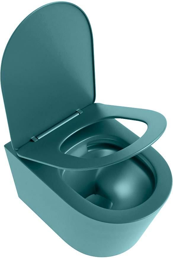 Mondiaz Wandcloset Lavie | Zonder spoelrand | Incl.Toiletzitting-Smag | Keramiek | Smag (turquoise) - Foto 2