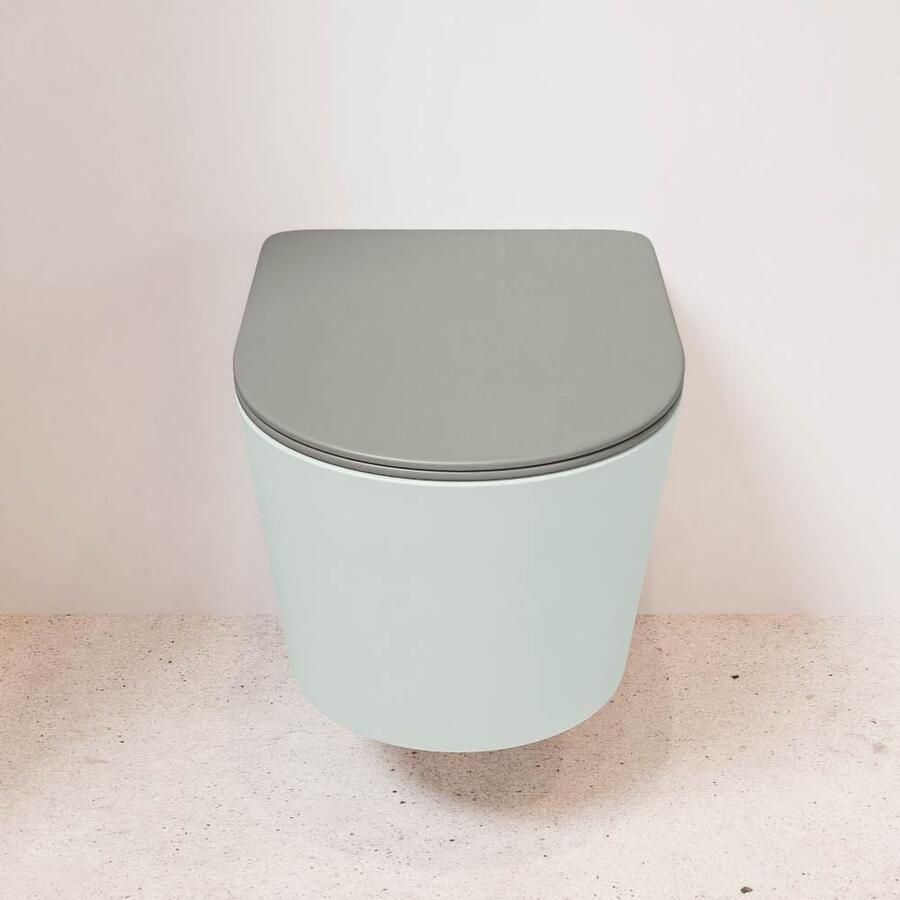 Mondiaz Wandcloset Lavie | Zonder spoelrand | Incl.Toiletzitting-Smoke | Keramiek | Greey (licht grijs) - Foto 3