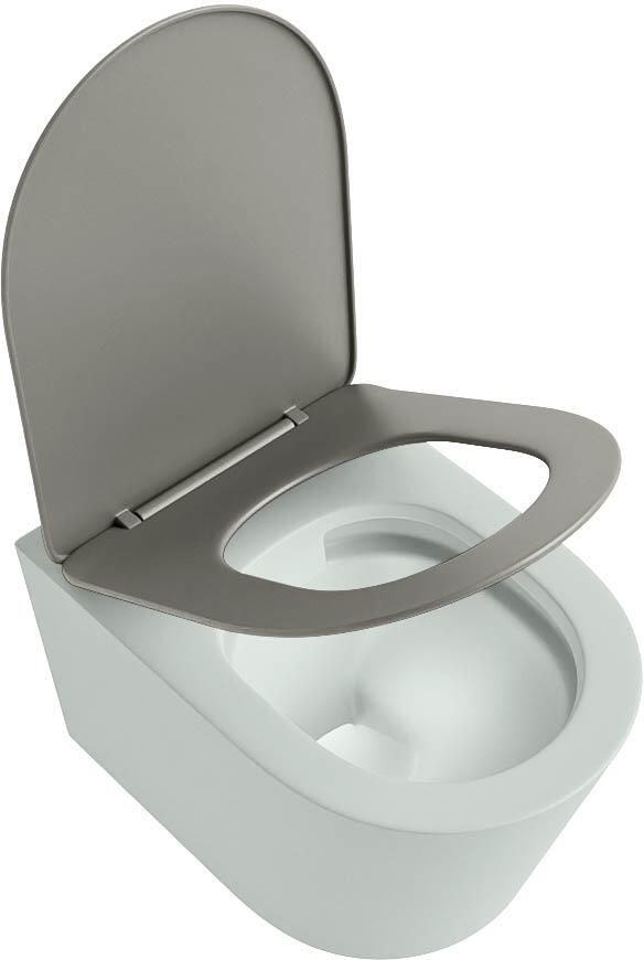 Mondiaz Wandcloset Lavie | Zonder spoelrand | Incl.Toiletzitting-Smoke | Keramiek | Greey (licht grijs) - Foto 2