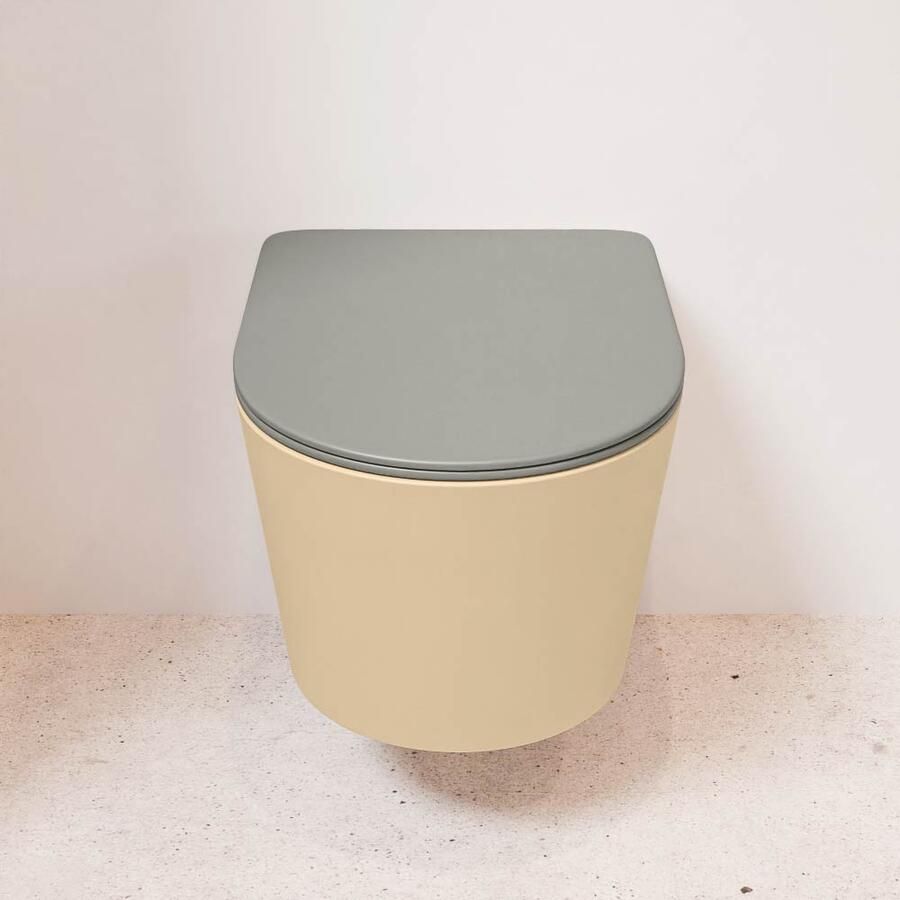 Mondiaz Wandcloset Lavie | Zonder spoelrand | Incl.Toiletzitting-Smoke | Keramiek | Sand - Foto 3