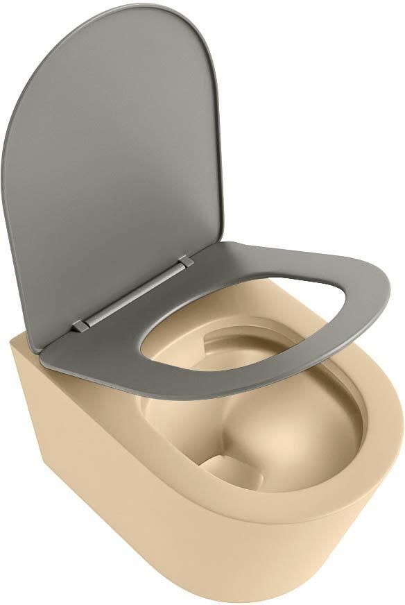 Mondiaz Wandcloset Lavie | Zonder spoelrand | Incl.Toiletzitting-Smoke | Keramiek | Sand - Foto 2