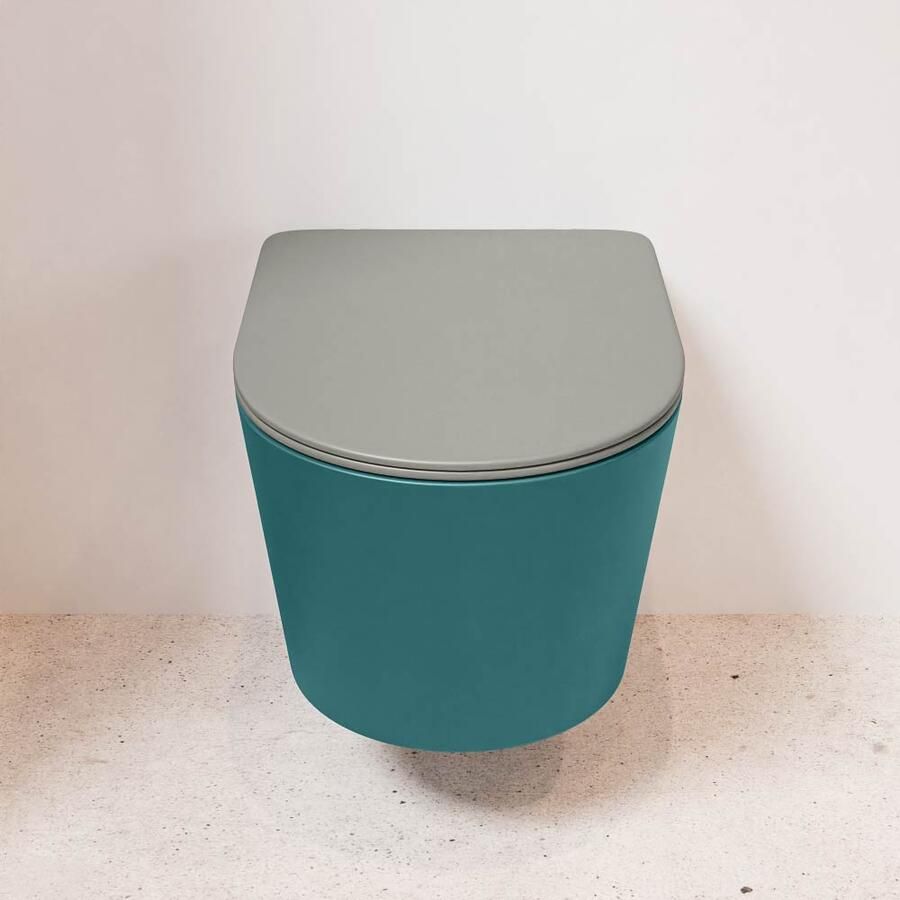 Mondiaz Wandcloset Lavie | Zonder spoelrand | Incl.Toiletzitting-Smoke | Keramiek | Smag (turquoise) - Foto 3