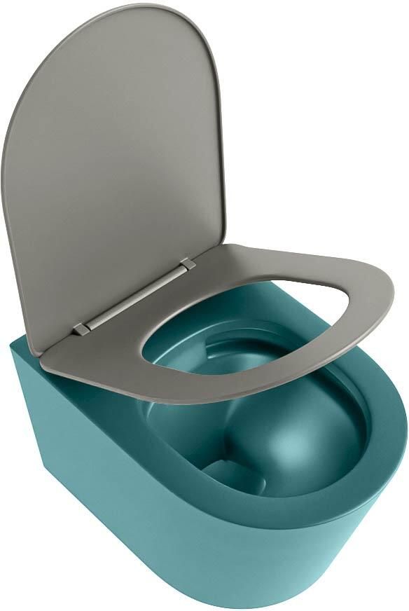 Mondiaz Wandcloset Lavie | Zonder spoelrand | Incl.Toiletzitting-Smoke | Keramiek | Smag (turquoise) - Foto 2