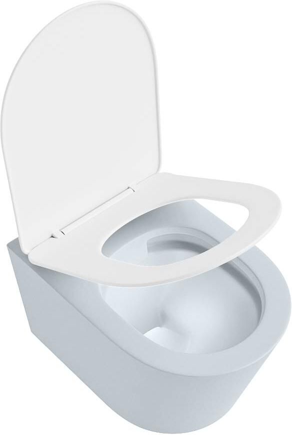 Mondiaz Wandcloset Lavie | Zonder spoelrand | Incl.Toiletzitting-Talc | Keramiek | Clay (licht grijs) - Foto 2