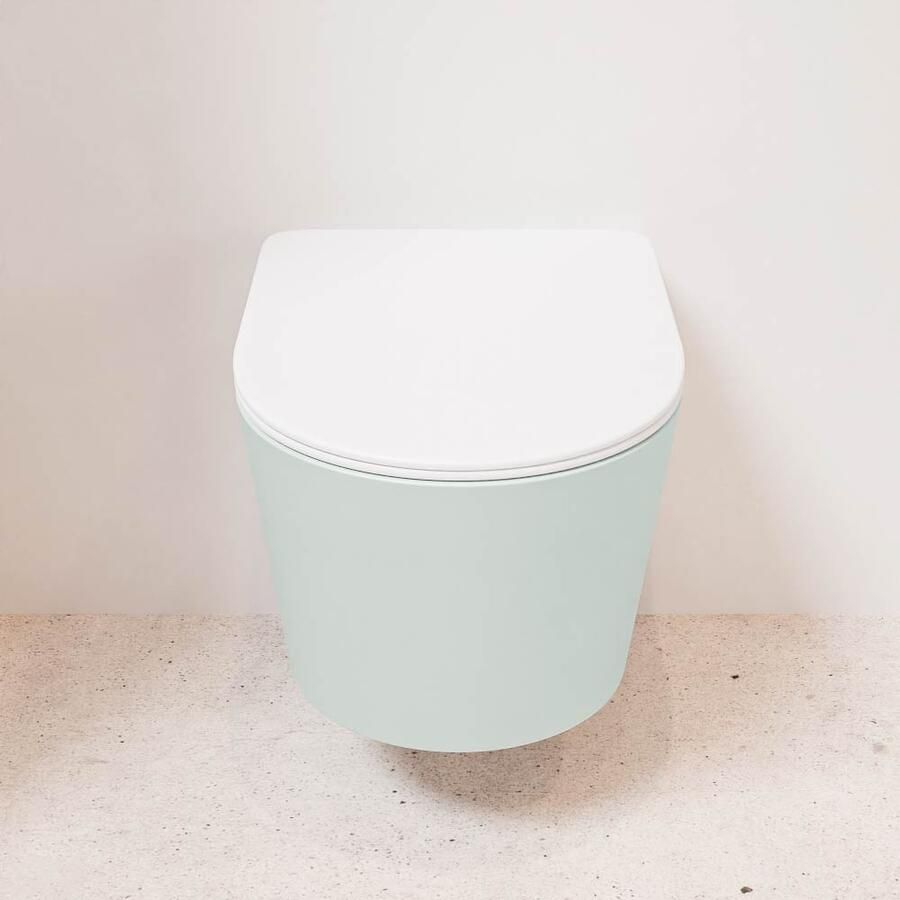 Mondiaz Wandcloset Lavie | Zonder spoelrand | Incl.Toiletzitting-Talc | Keramiek | Greey (licht grijs) - Foto 3