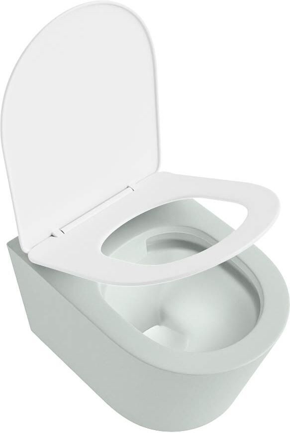 Mondiaz Wandcloset Lavie | Zonder spoelrand | Incl.Toiletzitting-Talc | Keramiek | Greey (licht grijs) - Foto 2