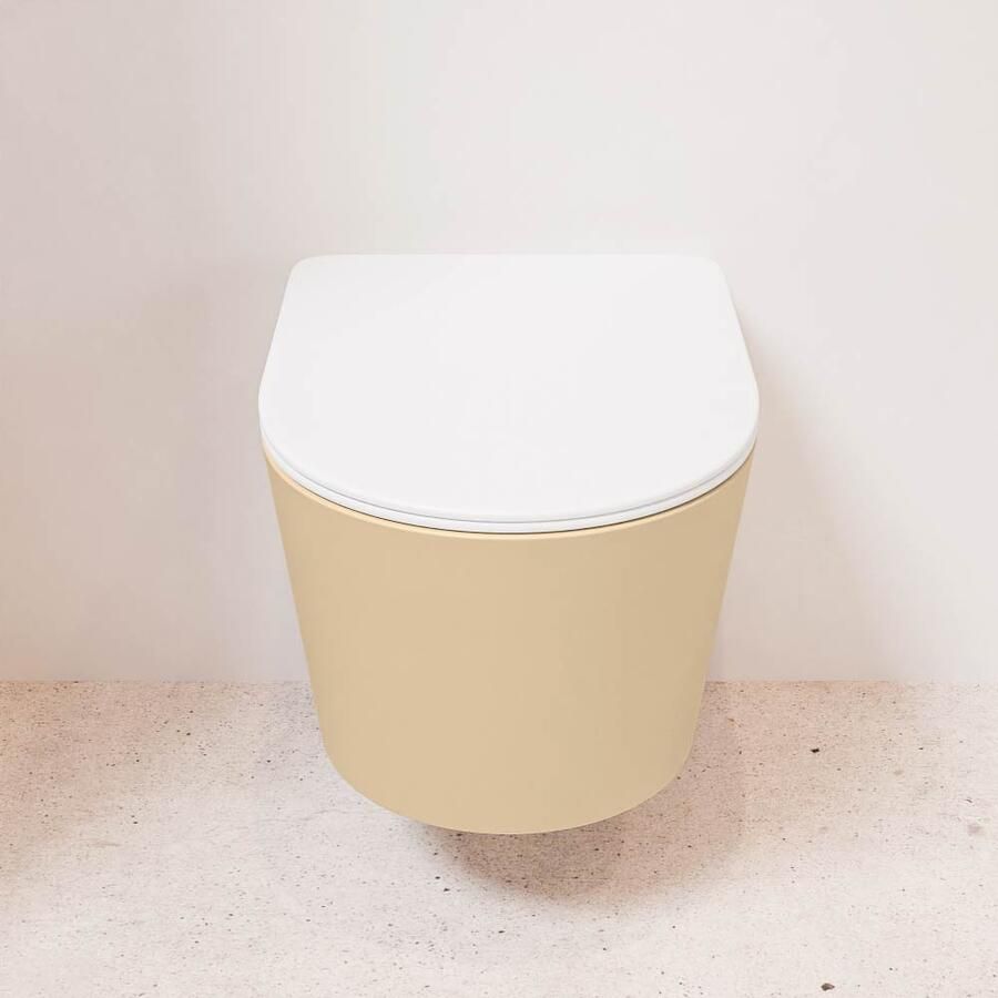 Mondiaz Wandcloset Lavie | Zonder spoelrand | Incl.Toiletzitting-Talc | Keramiek | Sand - Foto 3