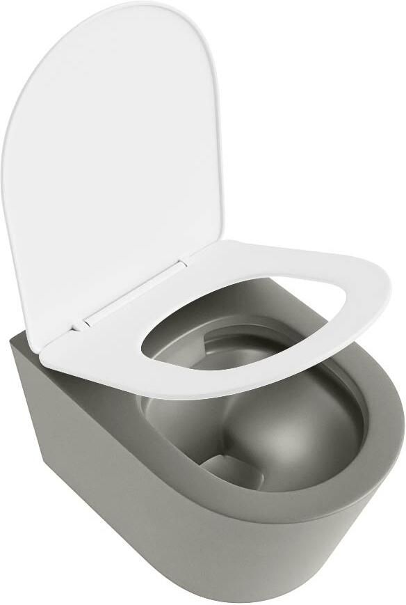 Mondiaz Wandcloset Lavie | Zonder spoelrand | Incl.Toiletzitting-Talc | Keramiek | Smoke (grijs) - Foto 2