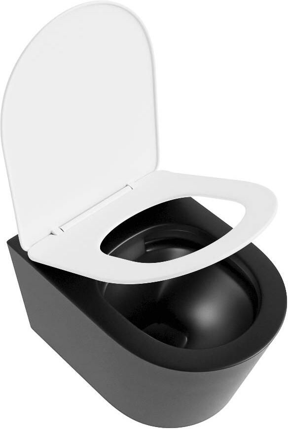 Mondiaz Wandcloset Lavie | Zonder spoelrand | Incl.Toiletzitting-Talc | Keramiek | Urban (zwart mat) - Foto 3