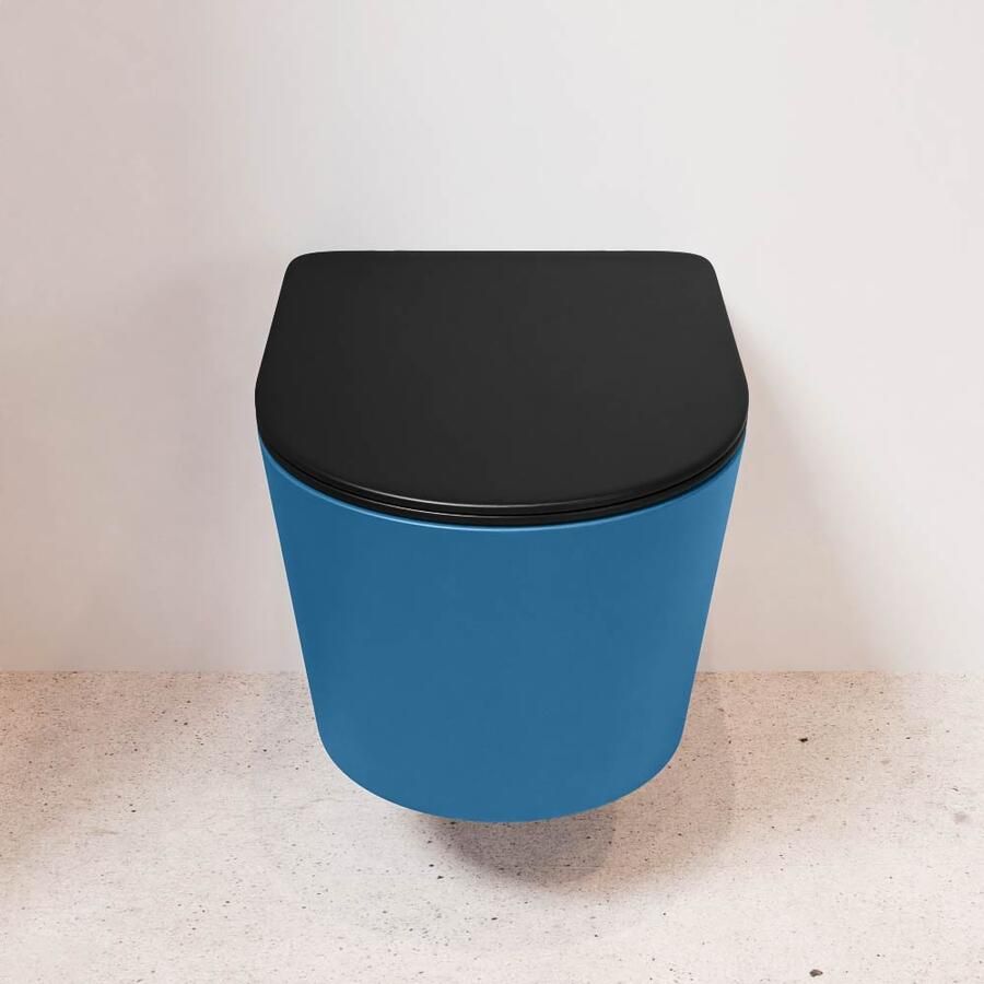 Mondiaz Wandcloset Lavie | Zonder spoelrand | Incl.Toiletzitting-Urban | Keramiek | Jeans (blauw) - Foto 3