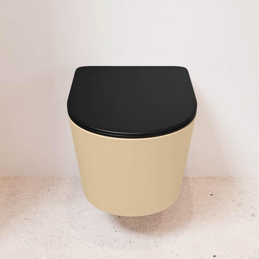 Mondiaz Wandcloset Lavie | Zonder spoelrand | Incl.Toiletzitting-Urban | Keramiek | Sand - Foto 3