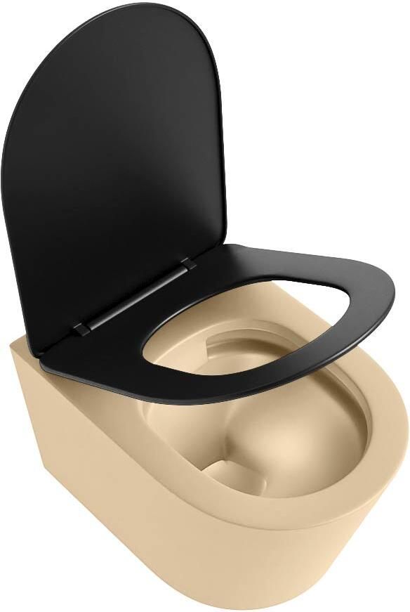 Mondiaz Wandcloset Lavie | Zonder spoelrand | Incl.Toiletzitting-Urban | Keramiek | Sand - Foto 2